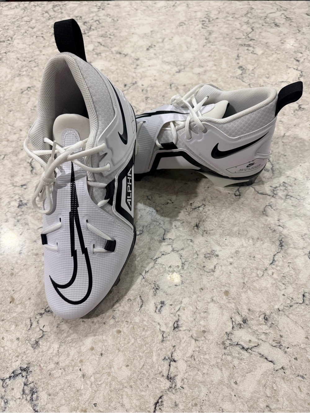 NEW - Size 11 - Nike Alpha Menace Pro 3 White Black Football Cleats - CT6649-100